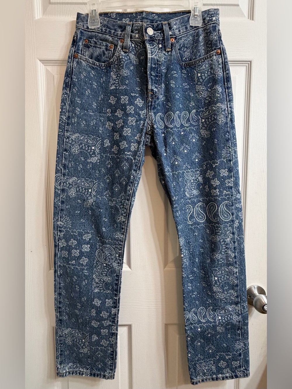 Women’s Levi’s Blue Paisley Print Denim Jeans